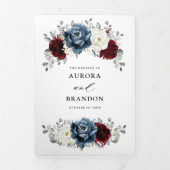 Leisteenblauwe Bourgogne Witte Ivoor Bloemige Trou Drieluik Aankondiging (Cover)