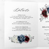 Leisteenblauwe Bourgogne Witte Ivoren Bruiloft  Drieluik Aankondiging (Binnenzijde eerst)