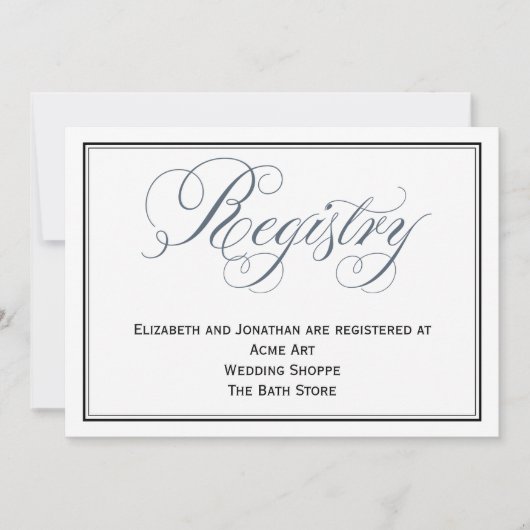 Leisteenblauwe Huwelijksregister Bijlagekaart Kaart (Voorkant)