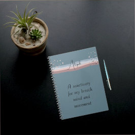 Leisteenblauwe Minimalistische Boho Gepersonalisee Notitieboek
