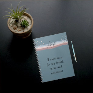 Leisteenblauwe Minimalistische Boho Gepersonalisee Notitieboek