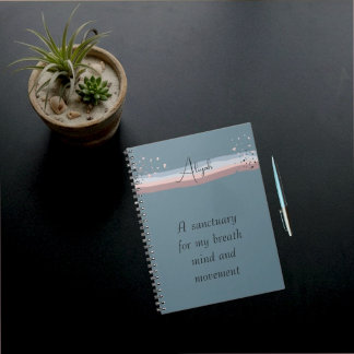 Leisteenblauwe Minimalistische Boho Gepersonalisee Notitieboek