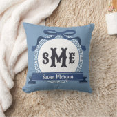 Leisteenblauwe omgekeerde Griekse sleutelboogmonog Kussen (Deken)