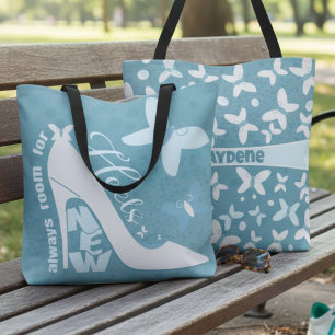 Leisteenblauwe Schoen En Vlinder Tote Bag