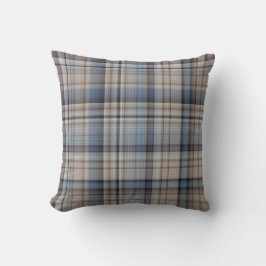 Leisteenkeitjes Blauw, Bruin en Grijs Karo Kussen