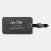 Leistegglittering Achtergrond zwarte schaliegastex Bagagelabel (Achterkant horizontaal)