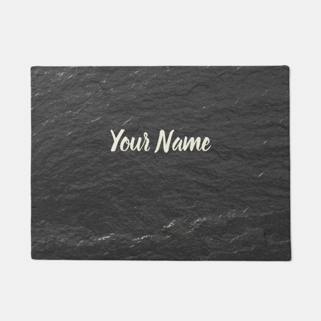 Leistegglittering Achtergrond zwarte schaliegastex Deurmat (Voorkant)