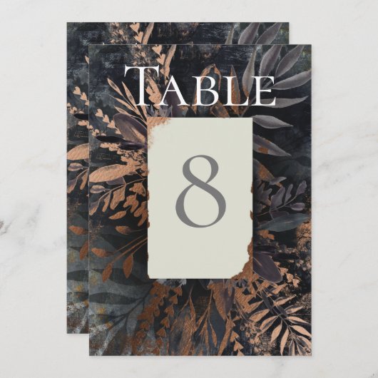 Leistgrijs geled effect Tabelnummer Kaart (Voorkant / Achterkant)