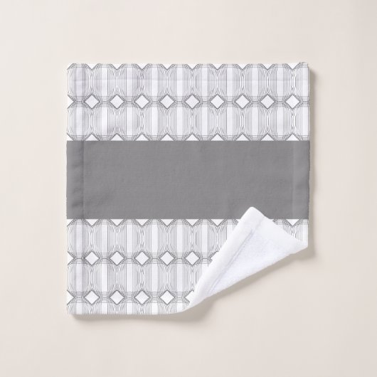 Leistgrijs wit en zwart modern bad handdoek (Wasdoekje)