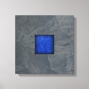 Leistgrijze donkerblauwe moderne kunst canvas afdruk