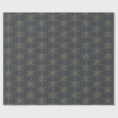 Leistgrijze houtskool Gold Snowflake Cadeaupapier (Vlak)