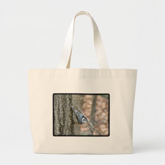 Leistgrijze Nuthatch Songbird Coordinated Items Grote Tote Bag (Voorkant)