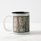 Leistgrijze Nuthatch Songbird Coordinated Items Tweekleurige Koffiemok (Links)