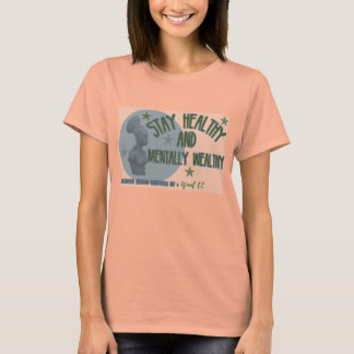 Leistgroen Blijf gezond vrouw t-shirt