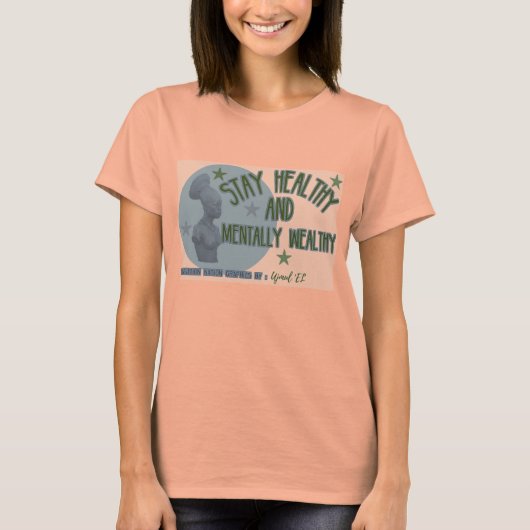 Leistgroen Blijf gezond vrouw t-shirt (Voorkant)