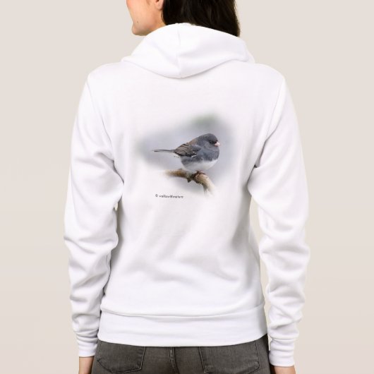 Leistkleurige donkergeoogste Junco op de perenboom Hoodie (Achterkant)