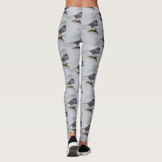 Leistkleurige donkergeoogste Junco op de perenboom Leggings (Achterkant)