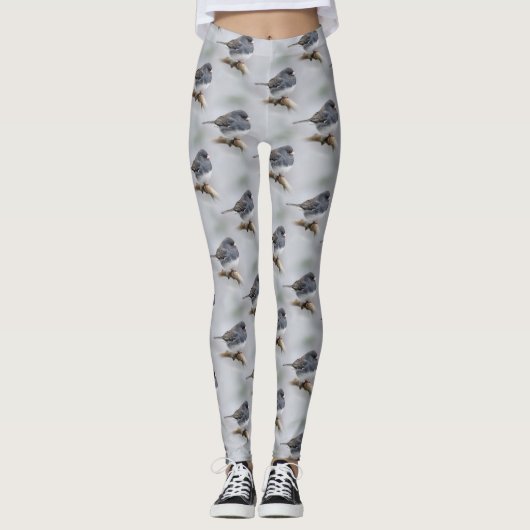 Leistkleurige donkergeoogste Junco op de perenboom Leggings (Voorkant)
