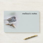 Leistkleurige donkergeoogste Junco op de perenboom Post-it® Notes (Op bureau)