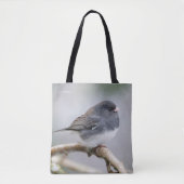 Leistkleurige donkergeoogste Junco op de perenboom Tote Bag (Voorkant)