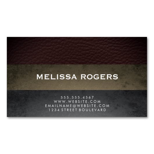 Leistkleursloten voor kunstleder magnetisch visitekaartje (Voorkant)