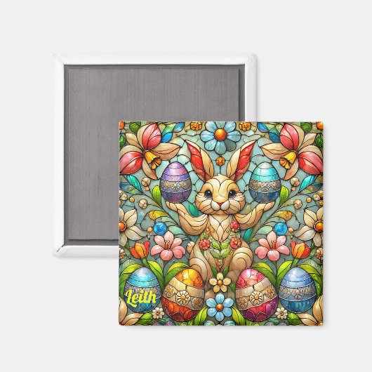 LEITH ~ Paashaas en eieren ~ Magneet (Voorkant / Achterkant)