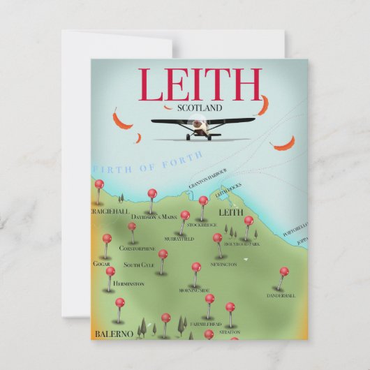 Leith Schotland vintage stijl kaart (Voorkant)