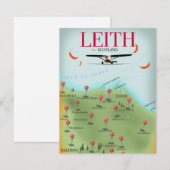 Leith Schotland vintage stijl kaart (Voorkant / Achterkant)