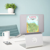 Leith Schotland vintage stijl kaart Sticker (Laptop op bureau)