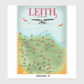 Leith Scotland  stijlkaart Sticker (Vel)