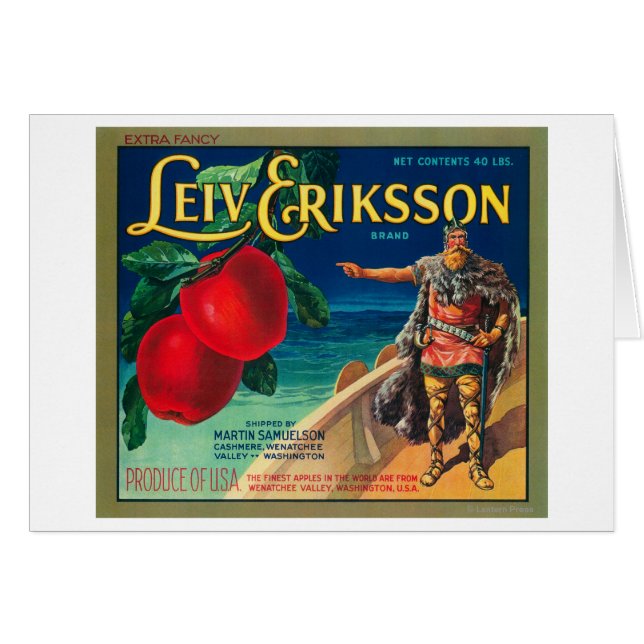 Leiv Eriksson Apple Label - Cashmere, WA (Voorkant Horizontaal)