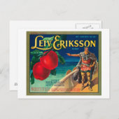 Leiv Eriksson Apple Label - Cashmere, WA Briefkaart (Voorkant / Achterkant)