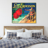 Leiv Eriksson Apple Label - Cashmere, WA Canvas Afdruk (Insitu (Slaapkamer))