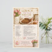 Lekach Oude Wereld Honingcake Recept Kaart (Staand voorkant)