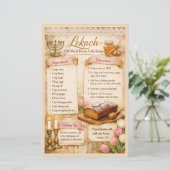 Lekach Oude Wereld Honingcake, Roze Rustieke Boerd (Staand voorkant)