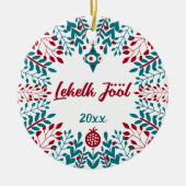 Lekelk Jööl, Sylt North Frisian Kerstgroet Keramisch Ornament (Voorkant)