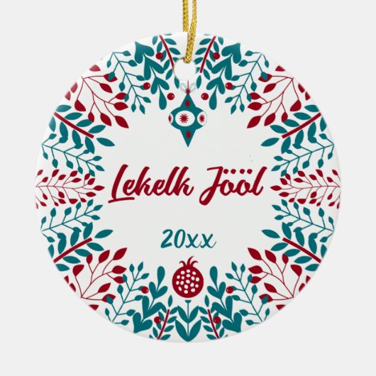 Lekelk Jööl, Sylt North Frisian Kerstgroet Keramisch Ornament (Voorkant)