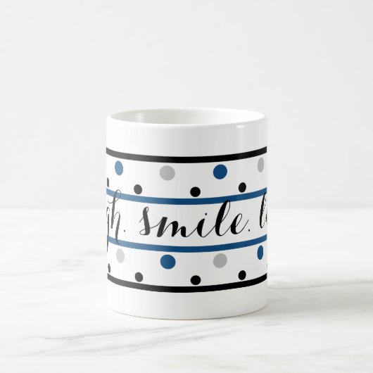 Lekende blauwe zilveren zwarte poolpunten koffiemok (Center)