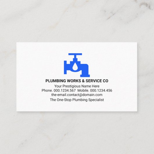 Lekende kraanpijpleiding visitekaartje (Achterkant)