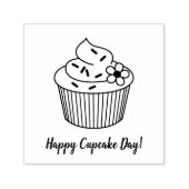 Lekere Cupcake met Glazuur Aangepaste Tekst Zelfinktende Stempel (Design)
