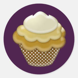 lekere koffie cupcake ronde sticker