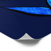 Lekige oogkleerkunst in blauw poster (Hoek)