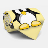 Lekke, schattige pinguïns van cartoon op gele acht stropdas (Opgerold)