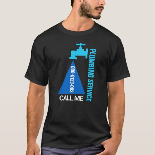 Lekkende Blue Faucet Plumbing Service T-shirt (Voorkant)