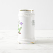 Lekkende groene, grappige drakendraak-cartoon bierpul (Center)