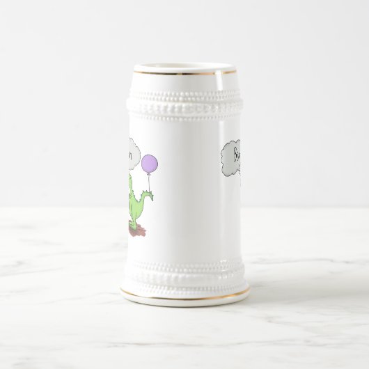 Lekkende groene, grappige drakendraak-cartoon bierpul (Center)