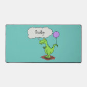 Lekkende groene, grappige drakendraak-cartoon bureaumat (Voorkant)