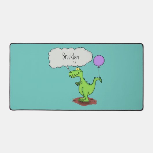 Lekkende groene, grappige drakendraak-cartoon bureaumat (Voorkant)