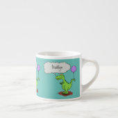 Lekkende groene, grappige drakendraak-cartoon espresso kop (Rechts)