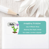 Lekkende groene, grappige drakendraak-cartoon etiket (Insitu)